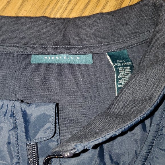Perry Ellis Men’s Dark Blue Outdoor Vest Size 2XLT - Picture 2 of 4